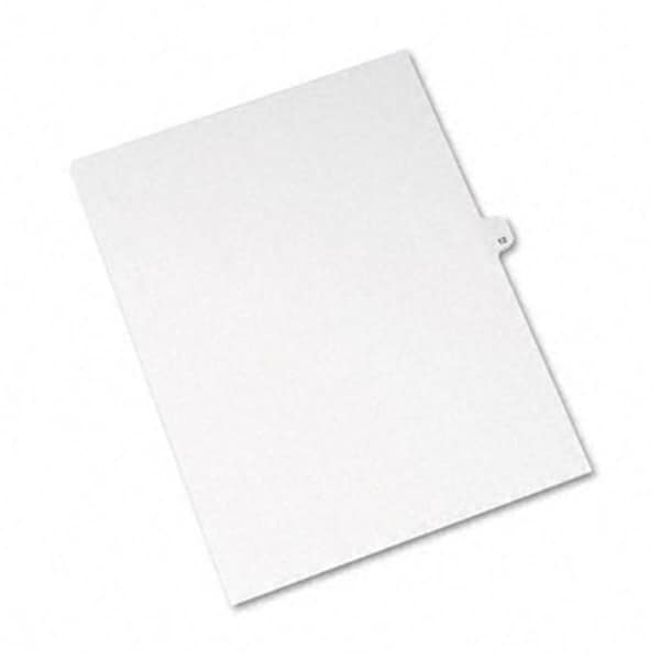 Workstationpro Style Legal Side Tab Divider Title: 12 Letter White 25 per Pack TH188592 - main
